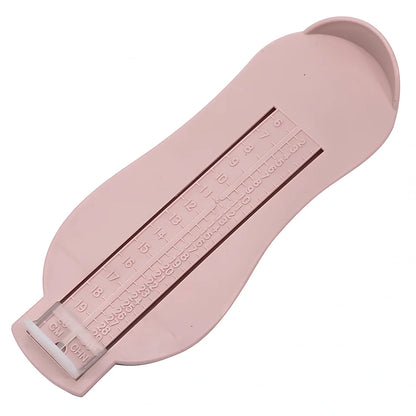 Blue children's foot measuring ruler with 0-20cm scale on ABS plastic 22.7x9x2.5cm