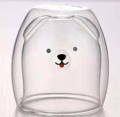 Double layer panda skull wine cup with Christmas tree design inside