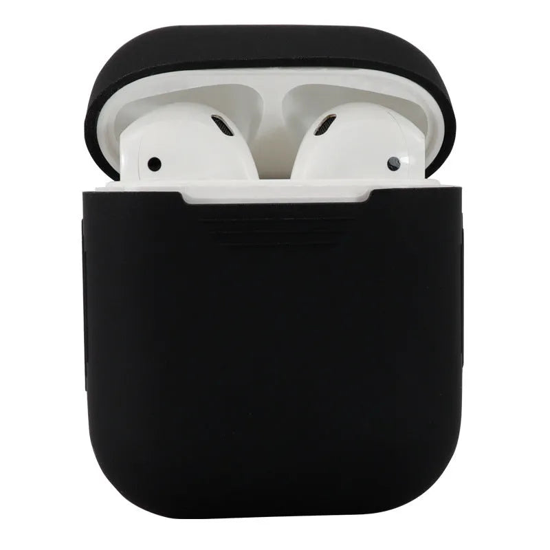 Silicone protective cover for AirPods 2 in various colours showing dimensions 56mm × 47mm × 24mm