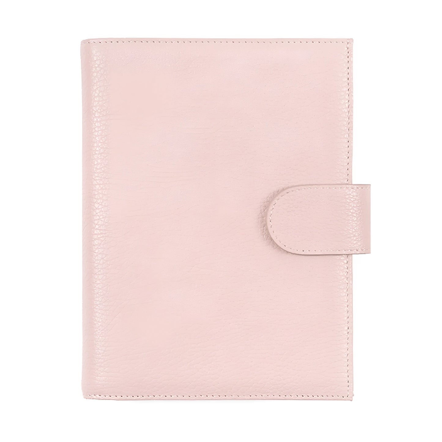 Cowhide leather A6 notebook with Lychee pattern design in loose-leaf diary format
