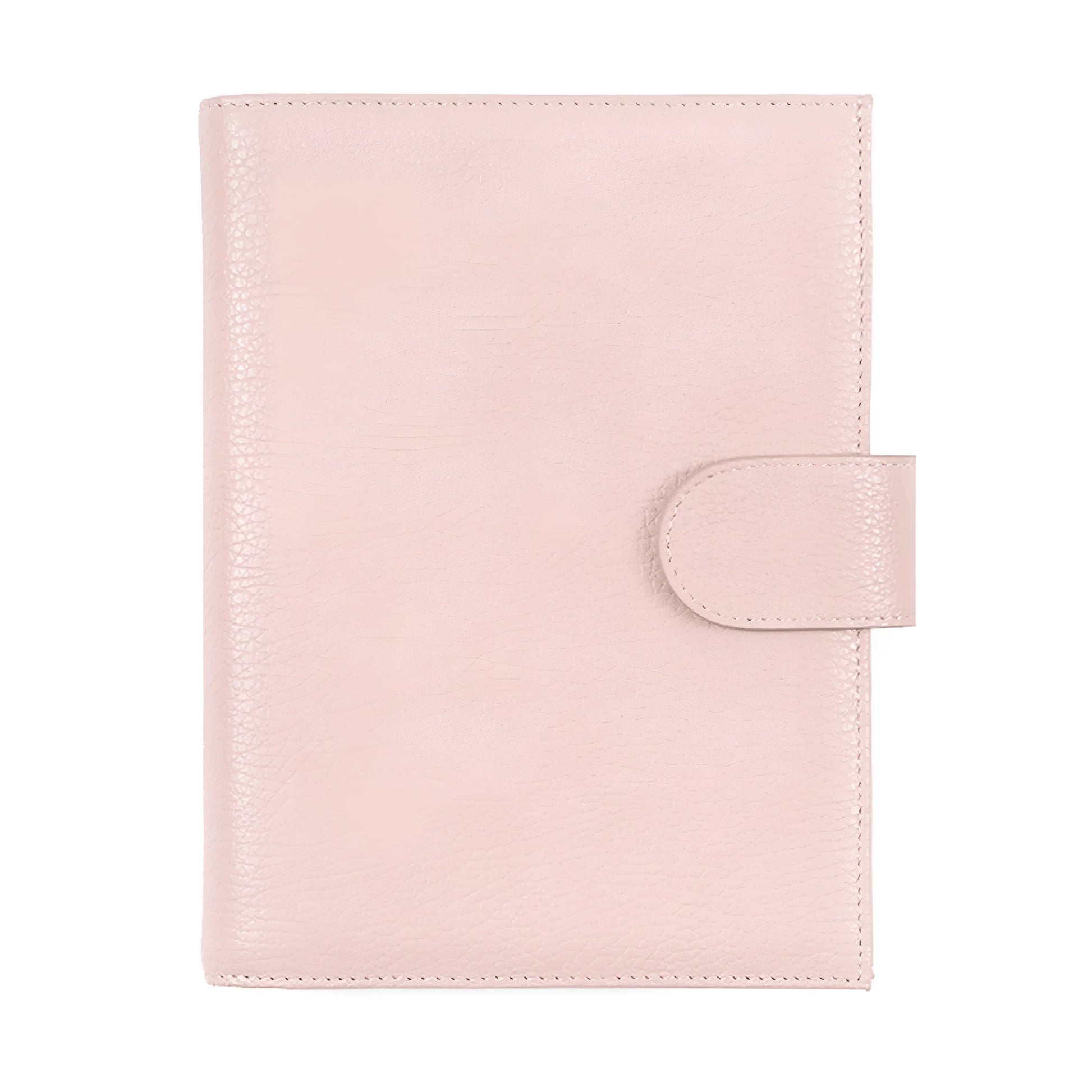 Cowhide leather A6 notebook with Lychee pattern design in loose-leaf diary format