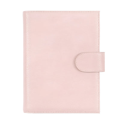 Cowhide leather A6 notebook with Lychee pattern design in loose-leaf diary format