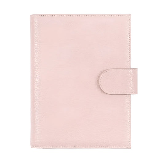 Cowhide leather A6 notebook with Lychee pattern design in loose-leaf diary format