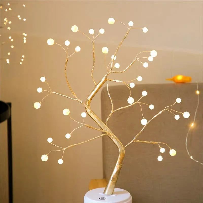 Shimmering Copper Charm - Enchanting LED light with copper wire design for a cozy, ambient glow in your bedroom
