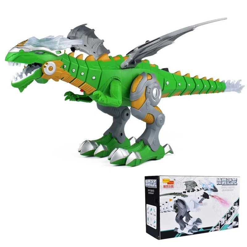 Intelligent Robot Toy Dinosaur with water spray feature in green and white colors