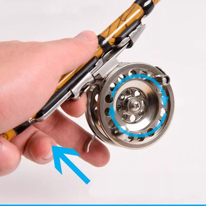 Front Round Rock Rod Wheel - Lightweight aluminum fishing reel with brake handle