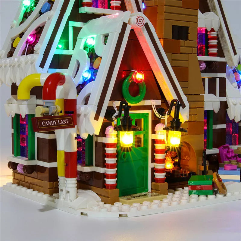 LED string light kit for building block gingerbread house compatible with model 10267