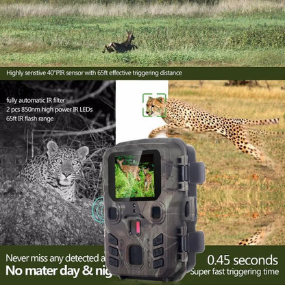 Black monitoring infrared night vision device with 12MP resolution and TF card slot