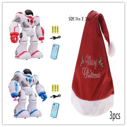 A remote-controlled robot toy with music and dance features, designed for children's entertainment and engagement.