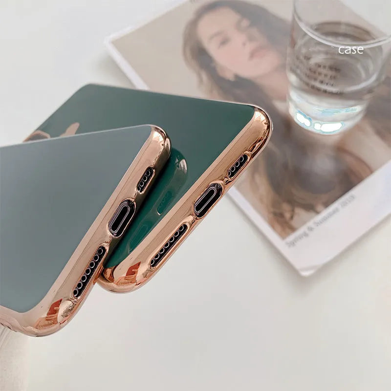 TPU iPhone case in solid colour, slim back cover design for models 6 to 11 Pro Max