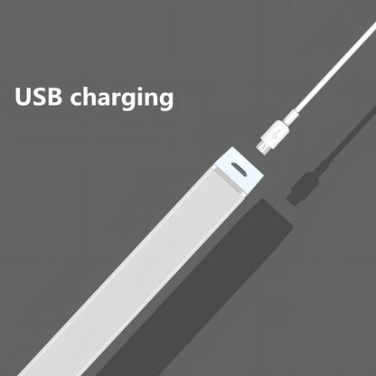 LED human body induction magnetic closet light showing aluminium shell and magnetic attachment for wardrobe installation