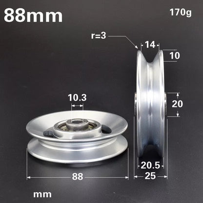 Aluminum alloy fitness equipment guide wheel with smooth pulley action