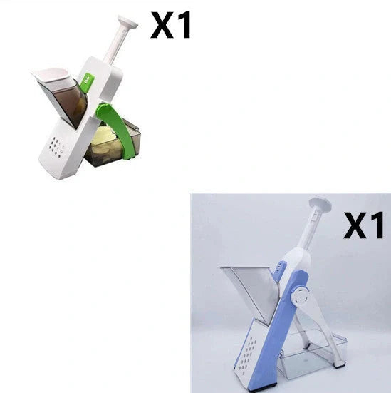 Multifunctional vegetable cutter with safety design and 30+ slicing options