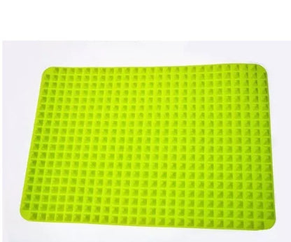 Non-Stick Silicone Pyramid Cooking Mat with grid for even cooking