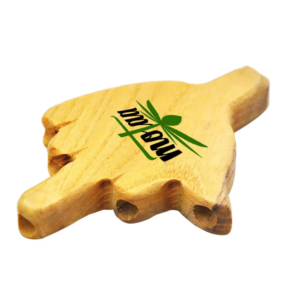 Five-finger palm wood pipe with keychain, windproof function, bottle opener, U disk, razor, storage, power bank and light