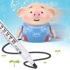 Scribing Induction Pig Toy following a drawn line with remote control