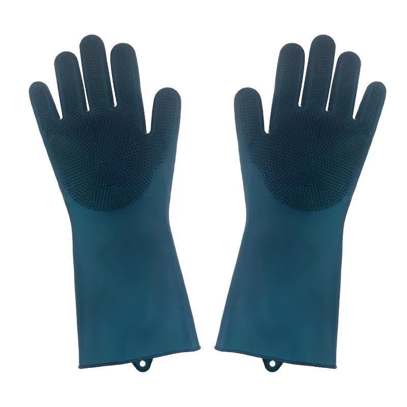 FDA food grade silicone kitchen cleaning gloves with orange colour and 357mm length