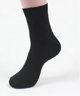 Men's bamboo fibre business socks with small square pattern in five colour options
