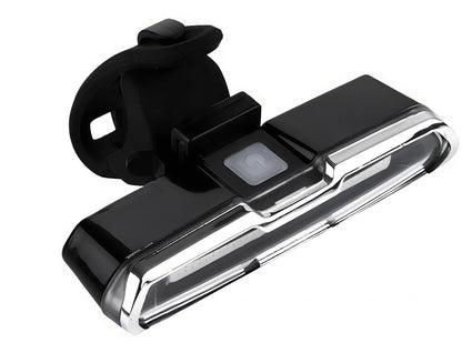 USB rechargeable red and blue mountain bike taillight with compact design and multiple lighting modes