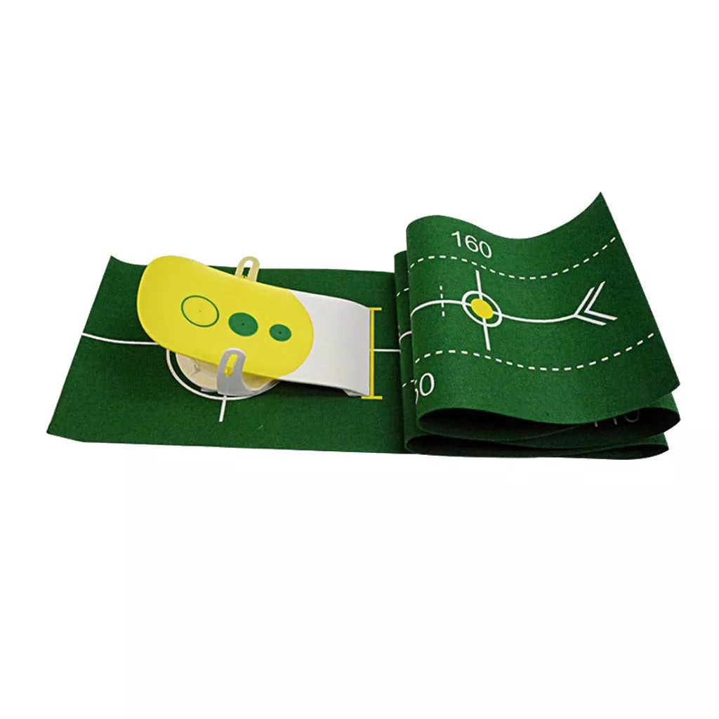 Precision Putter Exerciser for indoor golf practice, available in green and yellow