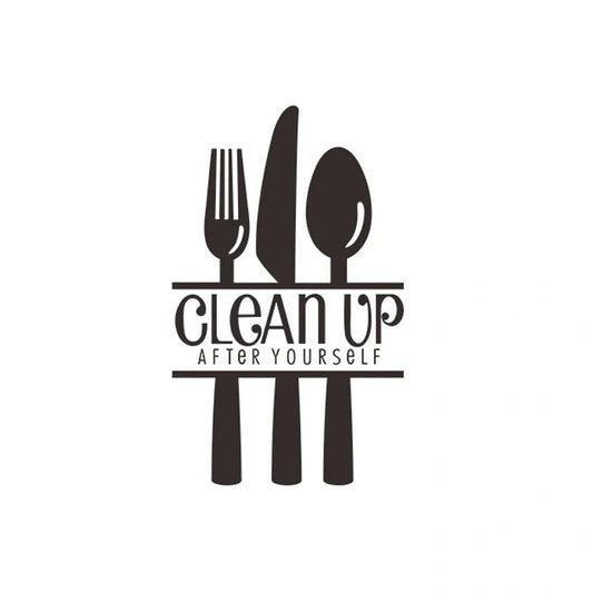 English Proverbs Wall Stickers featuring a knife and fork design for kitchen decor