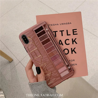 Silicone phone case with eye shadow design showing 2mm raised bezel for screen protection
