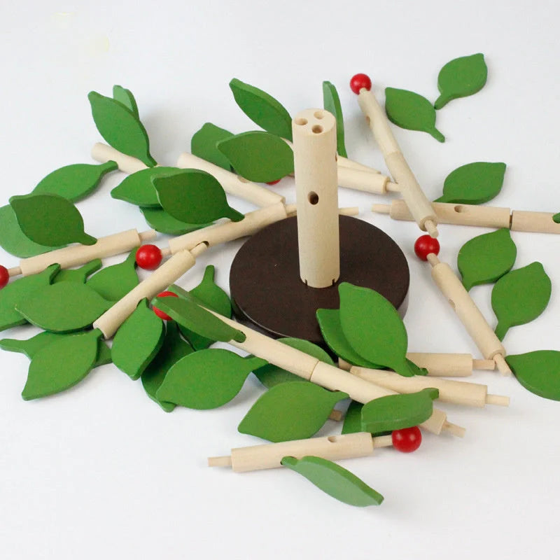 DIY Wooden Leaf Tree Building Blocks for children's sensory development