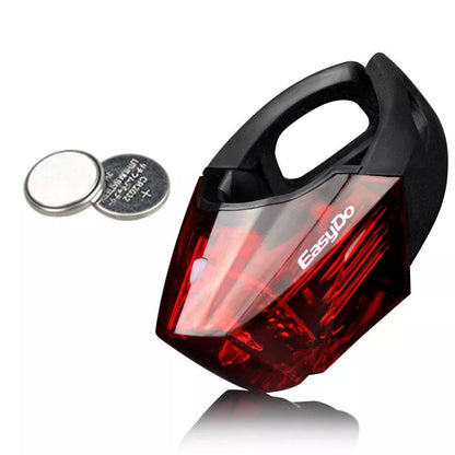 Bicycle tail light with 3 LED beads for night safety, waterproof, compact design