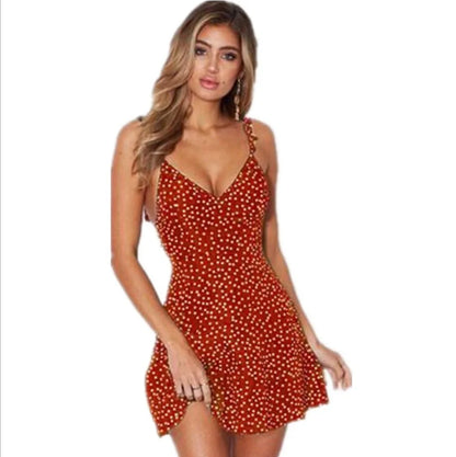 Polka-dot strappy dress for women in various colors and sizes