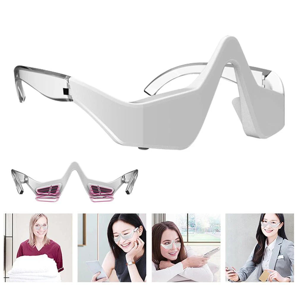 Rechargeable eye massager with micro-current technology to reduce wrinkles, dark circles, and eye puffiness