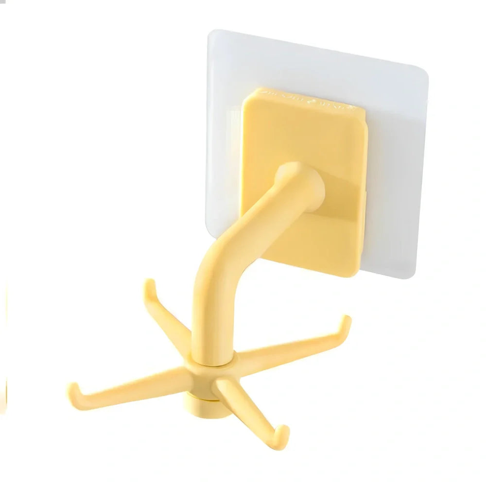 Nordic style plastic kitchen utensil rack with 6 inverted hooks in multiple colour options