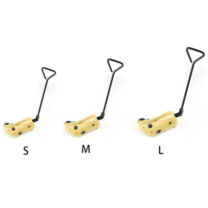 Wooden adjustable shoe expander stretching boots with measurement showing 50cm length