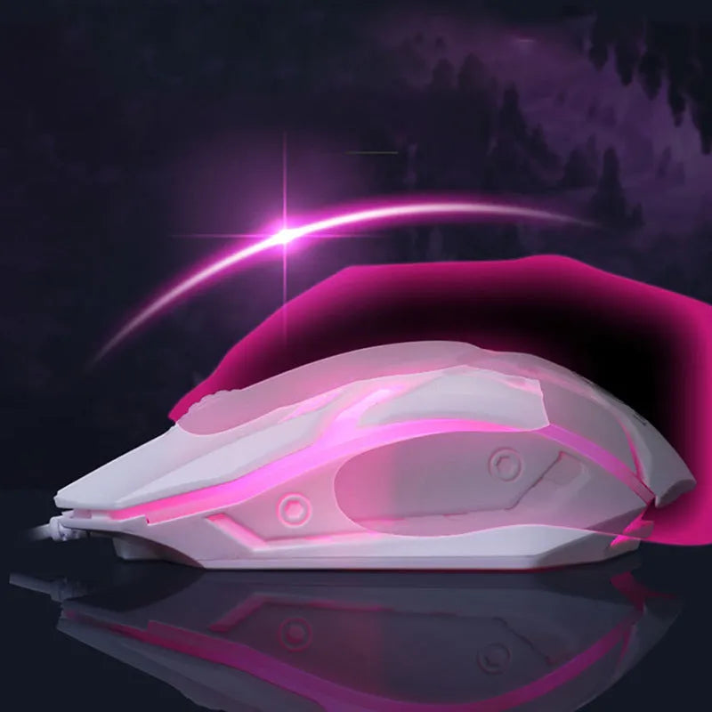 GTX300 white gaming keyboard and mouse set with colour backlighting on desk