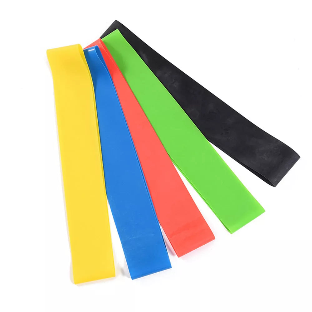 5 Level Resistance Rubber Bands for Yoga and Training in various colors with storage bag