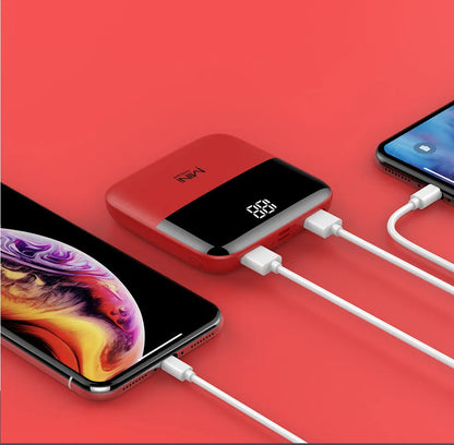 10000mAh portable power bank with digital display showing battery percentage