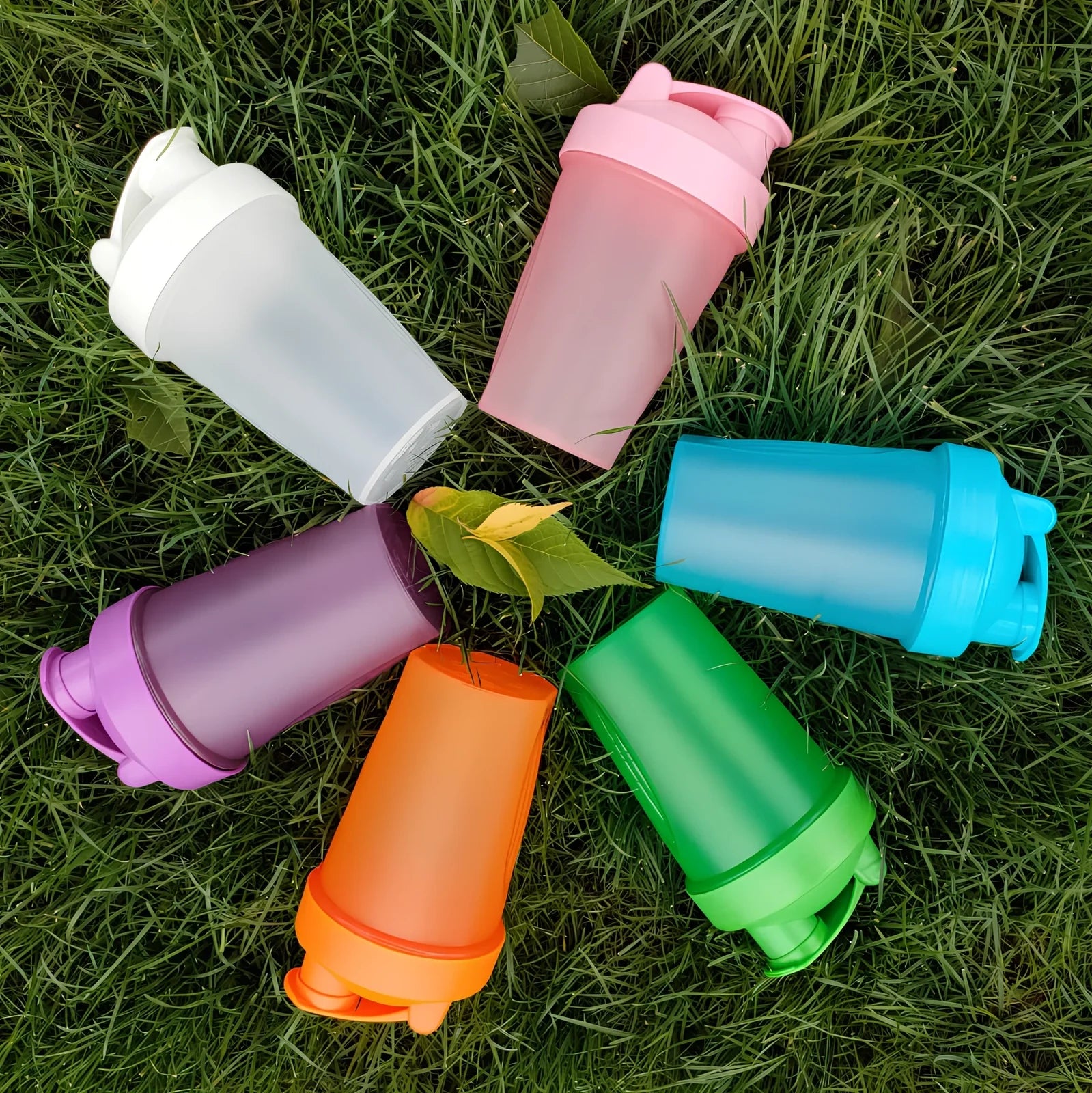 400ml sport shaker bottle with screw cap in multiple colour options showing 16.5cm height