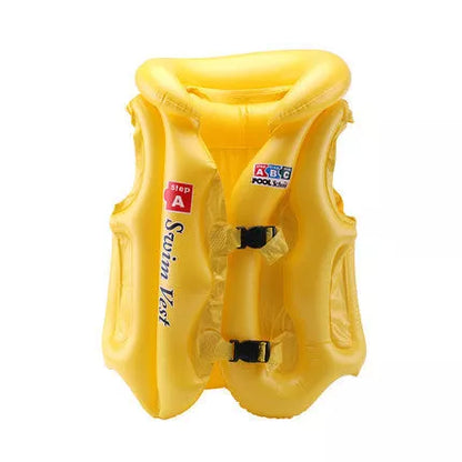 Children's solid color PVC swimming suit life jacket for safe water activities