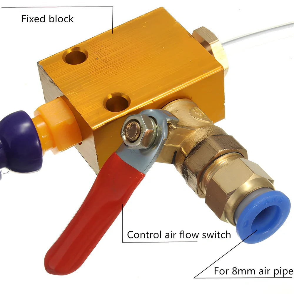 Machine tool spray cooling unit with adjustable atomizer for 80% coolant reduction in CNC operations