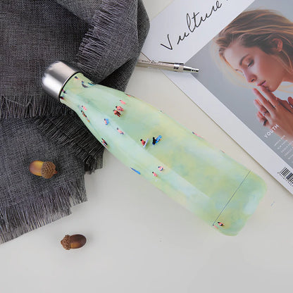 Stainless steel thermal water bottle with 500ml capacity and vacuum insulation technology