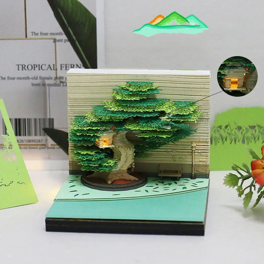 3D Kiyomizu Temple carving sticky notes with hidden architectural design