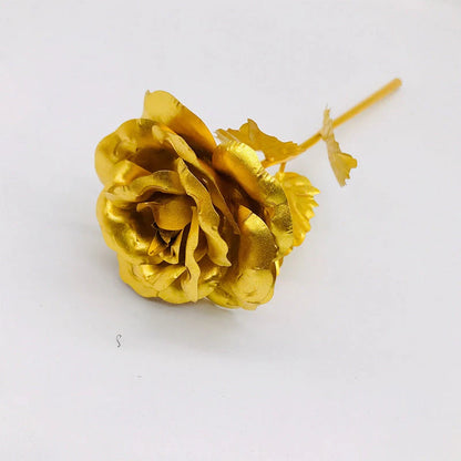 Handmade 24K gold rose flower set in elegant gift box
