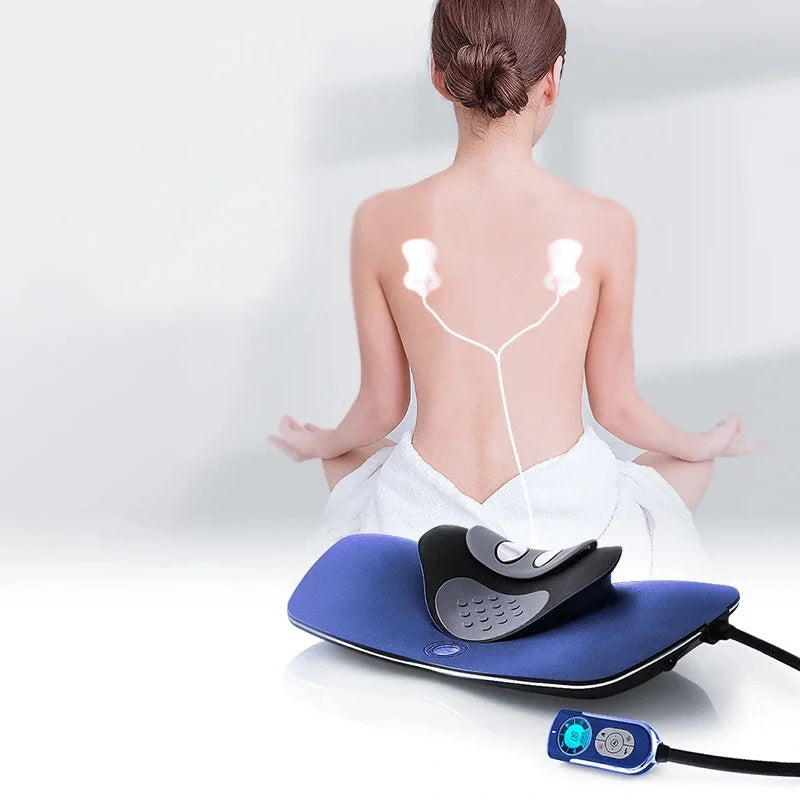 Electric neck massager with adjustable strength for pain relief, portable design