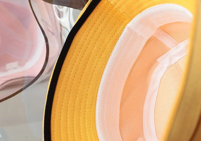 Kids Anti-spitting Protective Hat with transparent PVC shield for clear visibility and protection
