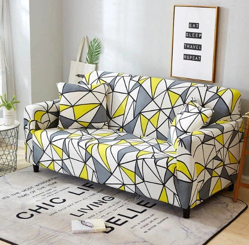 Stretchable polyester-spandex sofa cover with non-slip design in various colors