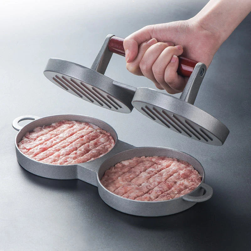 Aluminum alloy hamburger press mold for shaping uniform patties