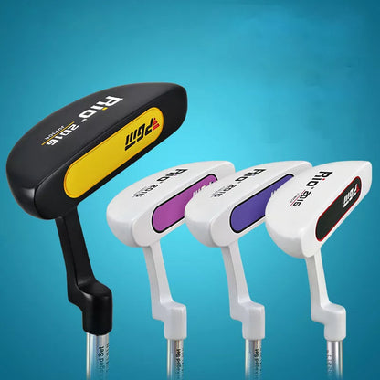 Children's golf training push rod with zinc-aluminum alloy head in multiple colors
