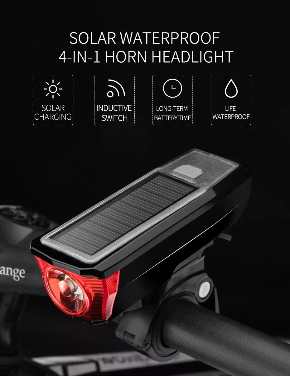 Solar Horn Light with dual charging and 120db speaker for outdoor safety