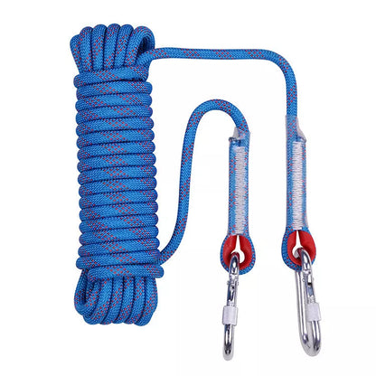 10M outdoor climbing rope with high-strength silk core, available in multiple colors