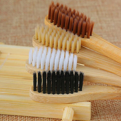 Organic bamboo toothbrush with 17.5cm ergonomic handle and charcoal-infused bristles for sustainable dental care