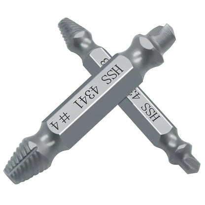 6-piece slip-tooth head screw remover set crafted from 4341 high-speed steel for removing stubborn screws